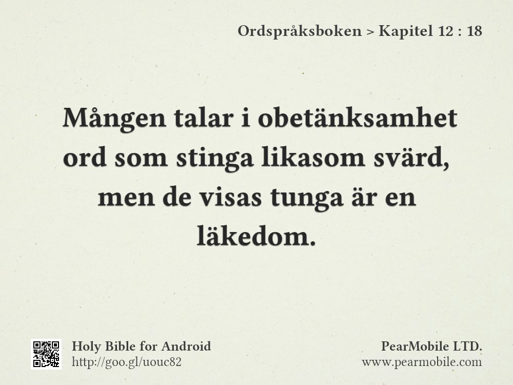 Ordspråksboken, Kapitel 12:18